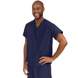 MEDLINE Unisex PerforMAX Reversible Scrub Top MDL-CC Size L - Navy Blue NWOT